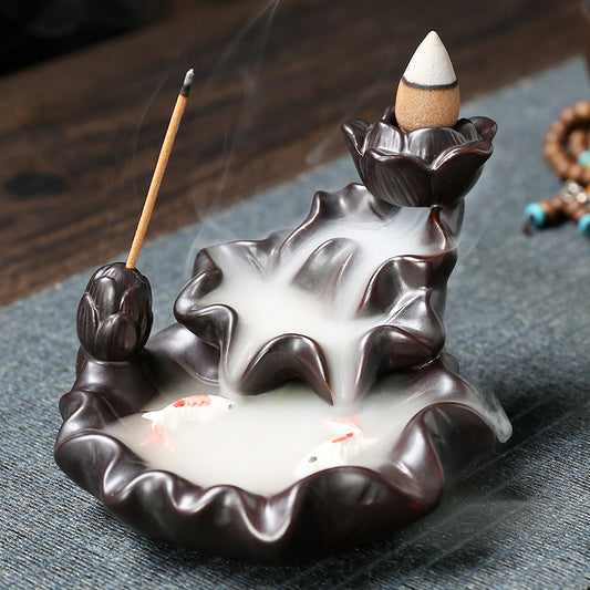 Lotus Pisces Incense Fountain
