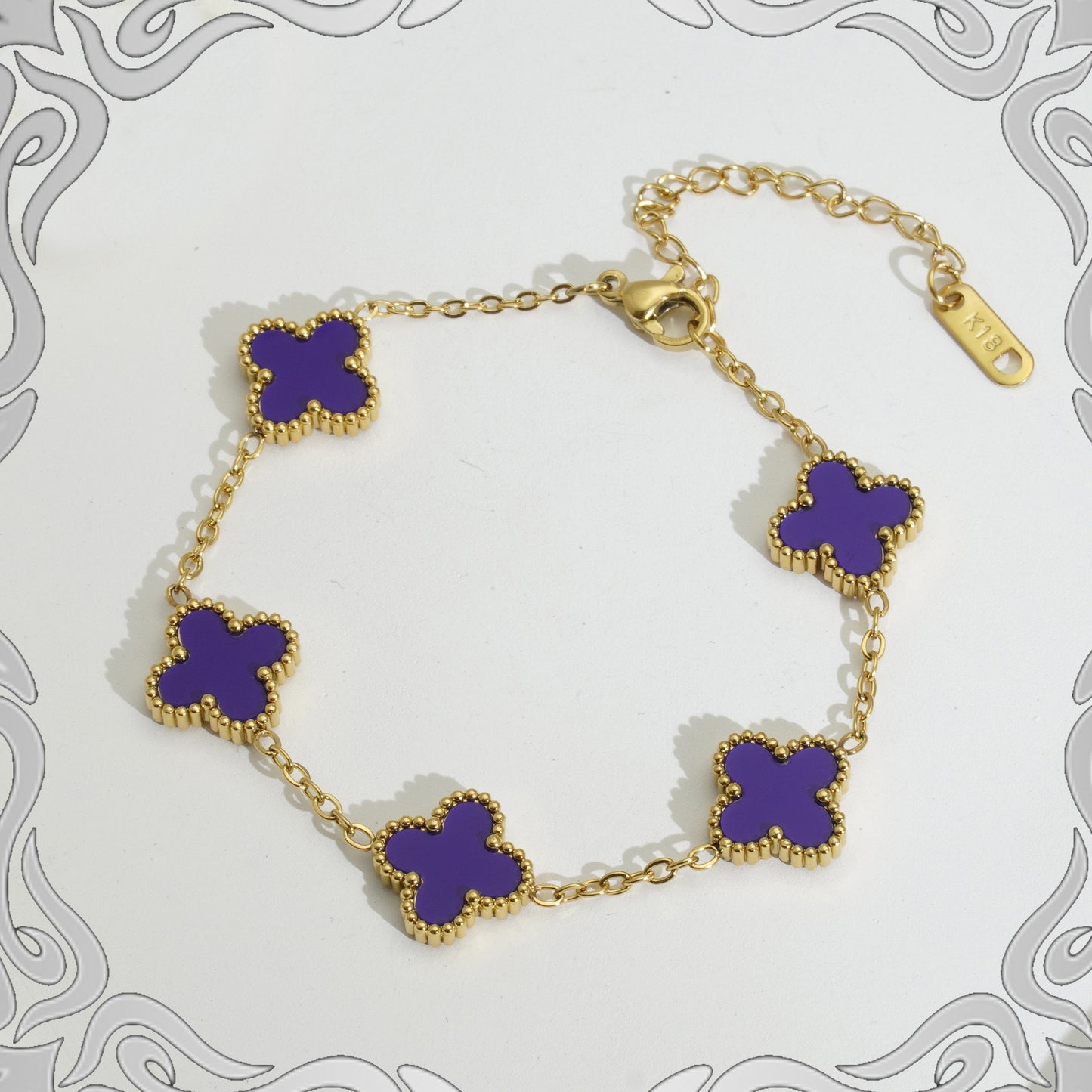 Four Leaf Clover Bracelet – 18K Gold