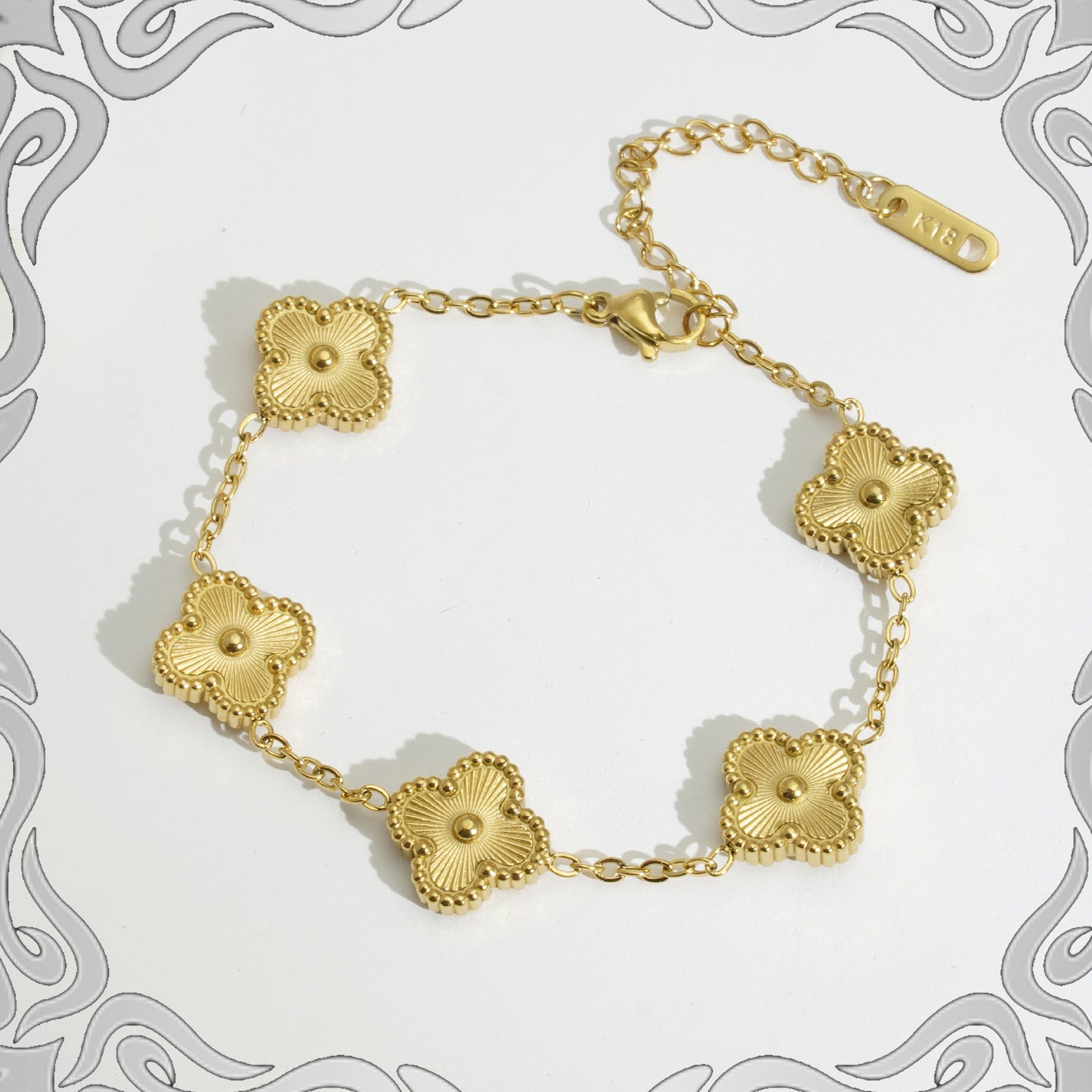 Four Leaf Clover Bracelet – 18K Gold