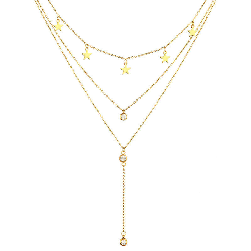 Layered Star Tassel Necklace