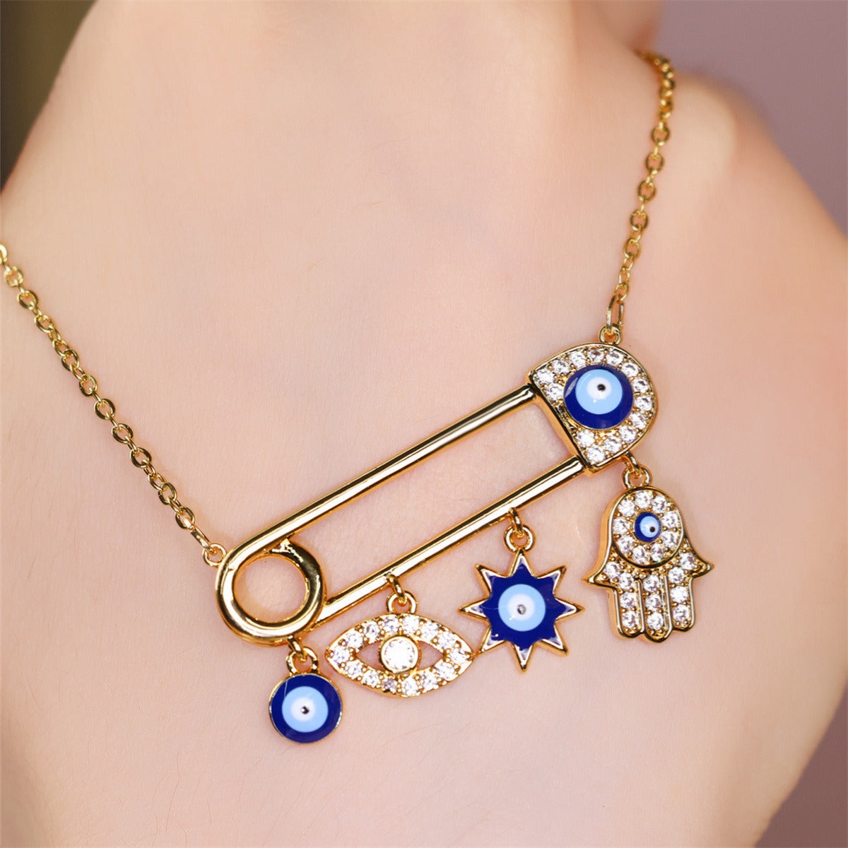 Devil’s Eye Paperclip Necklace