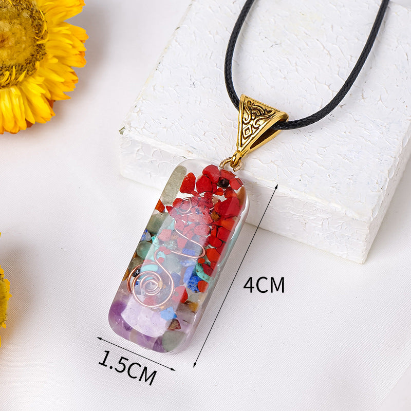 Rainbow Orgone Pendant – Energy Balance Necklace