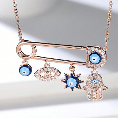 Devil’s Eye Paperclip Necklace