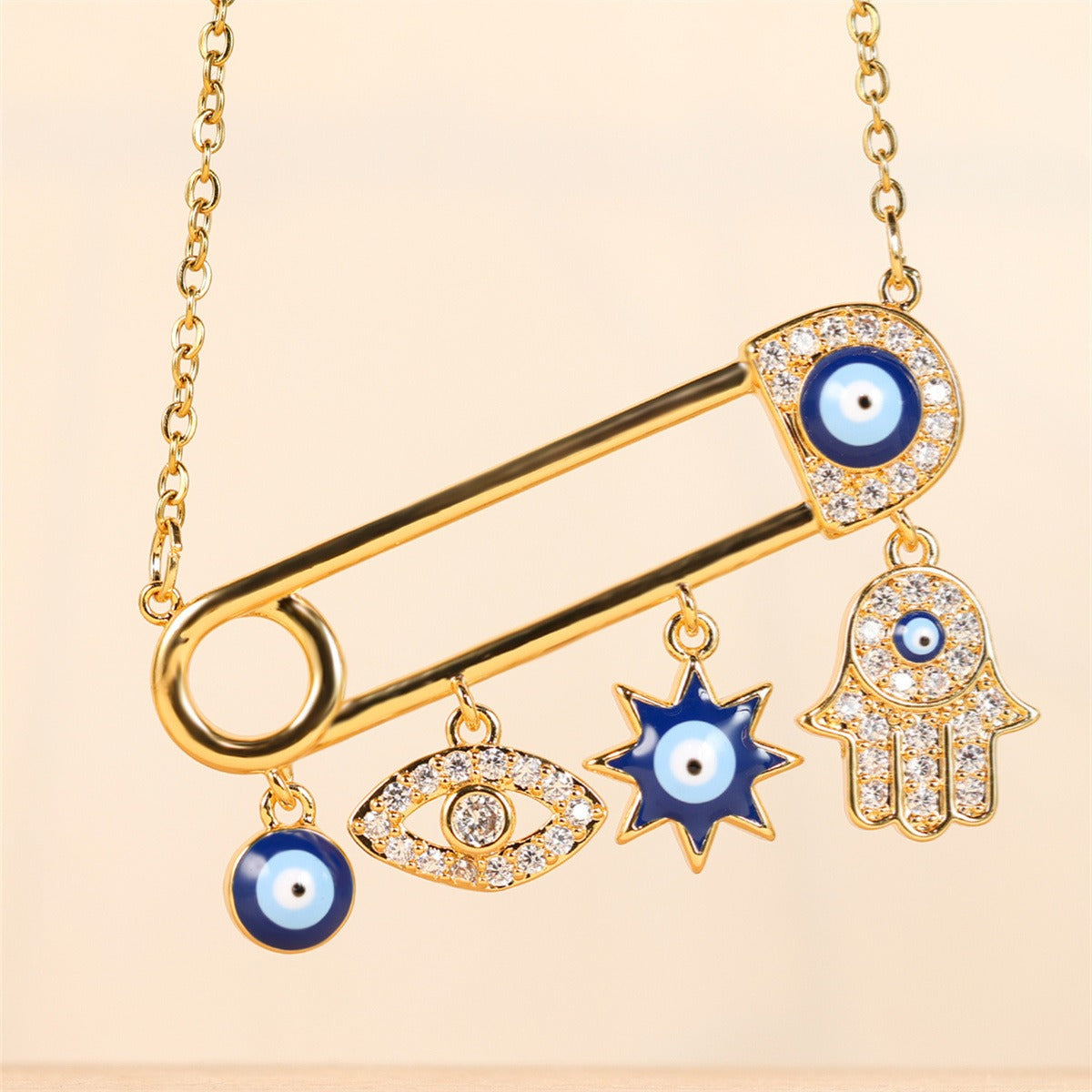 Devil’s Eye Paperclip Necklace