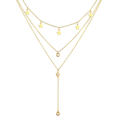 Layered Star Tassel Necklace