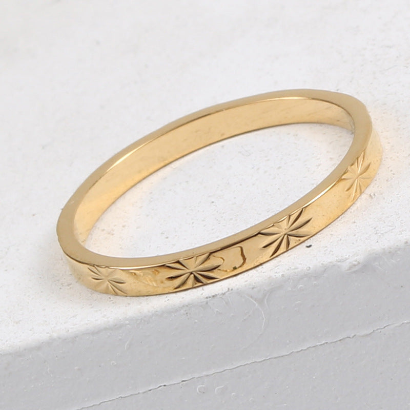 Titanium Shine Ring – 18K Glow Finish