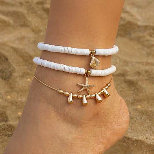 Ensemble de bracelets de cheville étoile de mer – Collection Ocean Soul