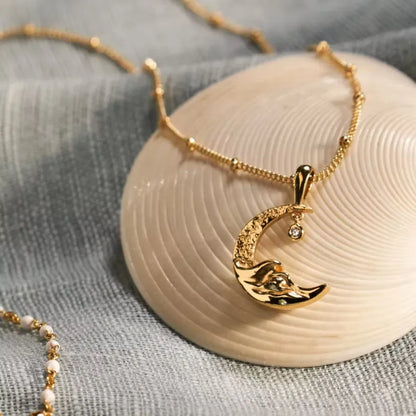 Moon 18K Gold-Plated Necklace