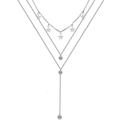 Layered Star Tassel Necklace